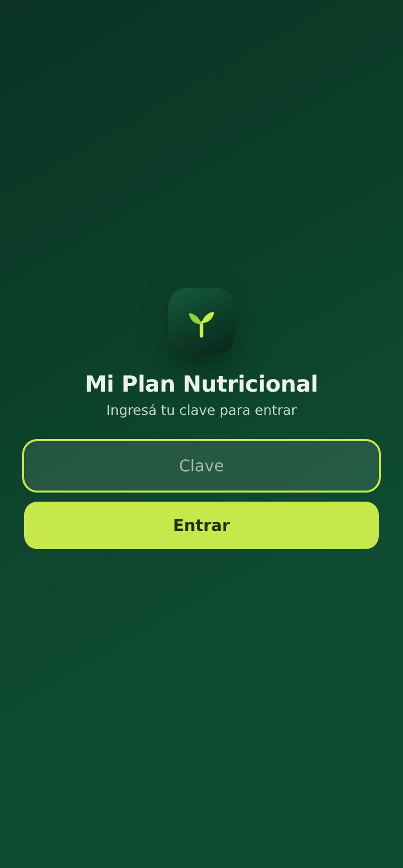 App Nutri+ en el celular del paciente